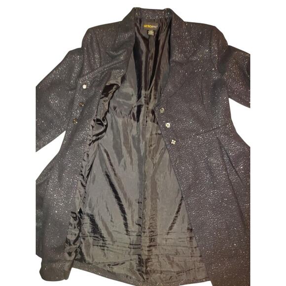 Metro Style Wool Blend Navy Peacoat Glittery Size 16 3/4 Sleeve - Picture 2 of 9